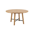 Modern Round Wooden Dining Table with Crossed Leg Support