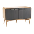 Modern Scandinavian-Style Wooden Sideboard with Sleek Grey Doors